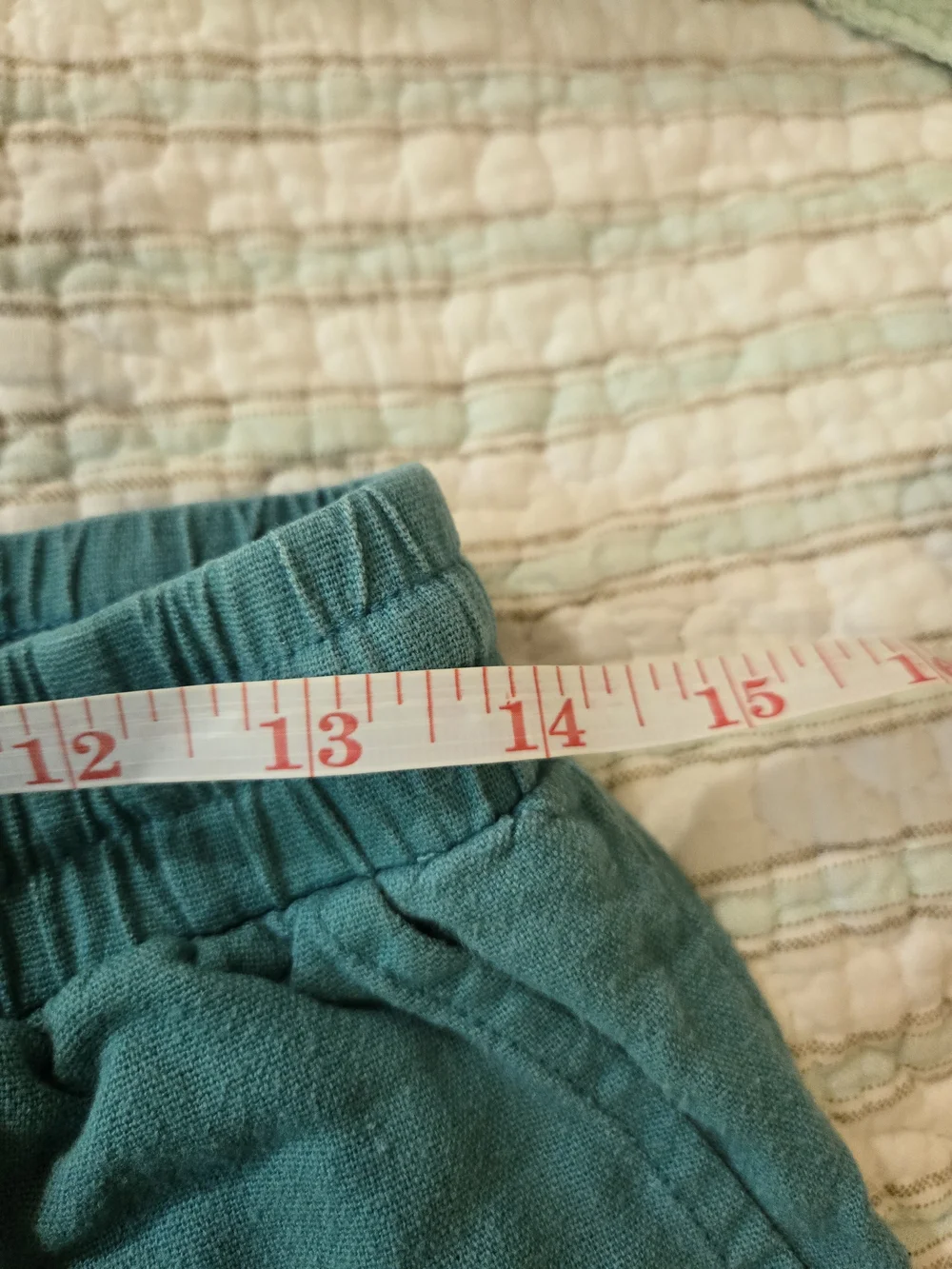 3 For $15 Cotton Linen Blend Teal Short/ Ankle Pants M - Picture 8 of 9
